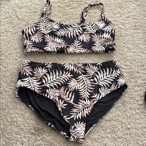 Andie Brand- Tropical Leaf Print Bikini Set